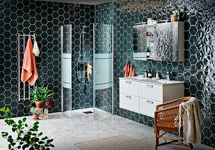 Lusso svängd duschhörna